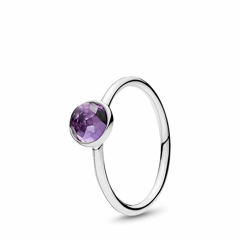 Pandora Australia February Droplet Ring - Sterling Silver | IFAUPZ206